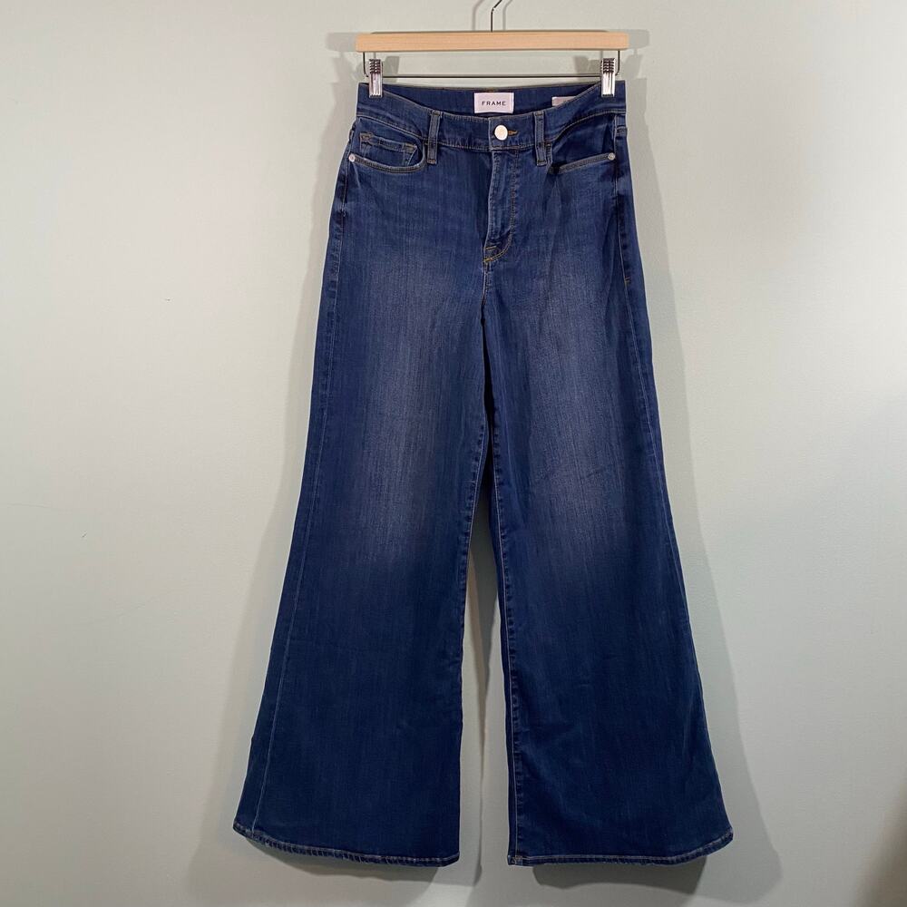 Frame Women Orlena Blue Le Plazzo High Rise Wide Leg Jeans Size 28 #LPP865